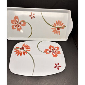 Pretty CORELLE Coordinates PRETTY PINK Pattern Tidbit Tray & Heat Pad Trivet
